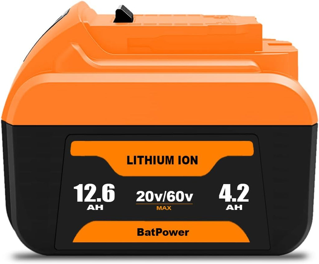 12.6Ah 20v/60v DCB612 Lithium Battery Replacement for Dewalt 20V 60V Battery DCB612 DCB609 DCB606 12Ah 9Ah 6Ah 20V/60V Battery Compatible with Dewalt 20v/60v Max Battery