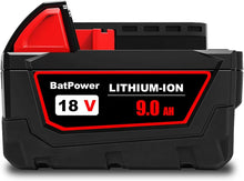 Load image into Gallery viewer, 48-11-1890 18V 9.0AH Lithium XC9.0 High Output Battery for Milwaukee 18V Battery 9Ah M18 48-11-1890
