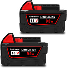 Load image into Gallery viewer, 48-11-1890 18V 9.0AH Lithium XC9.0 High Output Battery for Milwaukee 18V Battery 9Ah M18 48-11-1890