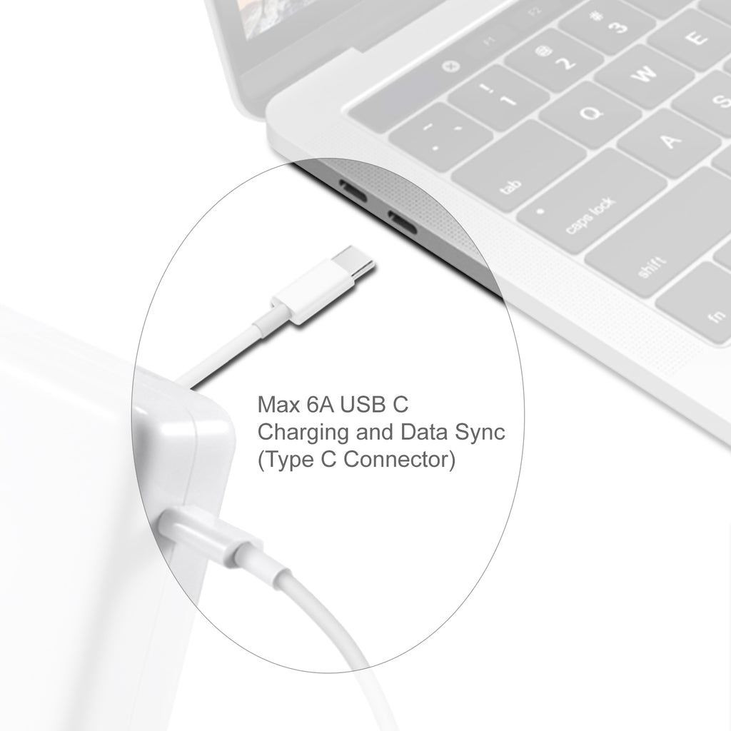 6.6FT 140W 96W 87W 67W 61W 30W 29W USB C Charge Cable for Apple MacBook Pro Air laptops iPad tablets and iPhone Smartphones Charging Cable