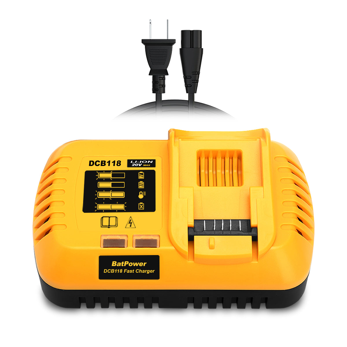 DCB118 8A 20v 60v Fast Charger Replacement for Dewalt 20v 60v Battery BatPower