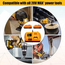 Load image into Gallery viewer, DCB240 20V MAX 4Ah Battery with Charger Combo Replacement for Dewalt 20V Max Compact Battery and Charger Kit 4AH DCB240-2 DCB118 Compatible with Dewalt 20V Compact Battery and Charger