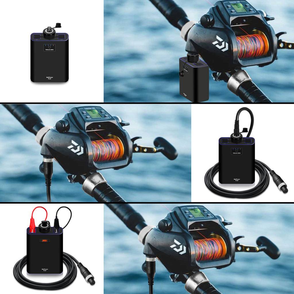ProF 7.8Ah-15Ah Fishing Reel Battery for Daiwa Tanacom Seaborg Leobritz Shimano Electric Reel Battery and Charger