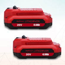 Load image into Gallery viewer, 4.0Ah CMCB202 20V V20 Compact Batteries with Charger Combo Replacement for CRAFTSMAN 20V V20 Battery and Charger Kit CMCB104 20V 1.5Ah CMCB201-2 V20 20V 2.0Ah V20 Battery with Charger