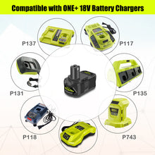 Load image into Gallery viewer, PBP005 18V 6.5Ah Battery for Ryobi 18V 4Ah Battery PBP005 PBP004 P108 P192 P191 Compatible with Ryobi 18 Volt ONE+ Battery 4.0Ah 3.0Ah 2.0Ah 1.5Ah Lithium-Ion Battery