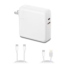 Load image into Gallery viewer, 87W 67W 61W USB-C Charger with USB C cable for Apple MacBook Pro Air 87W 67W 61W USB-C Laptop Power Supply A1719 Ac adapter with QC USB Port