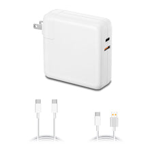 Load image into Gallery viewer, 87W 67W 61W USB-C Charger with USB C cable for Apple MacBook Pro Air 87W 67W 61W USB-C Laptop Power Supply A1719 Ac adapter with QC USB Port