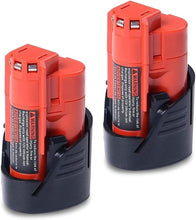 Load image into Gallery viewer, 48-11-2420 12V 3.0AH Compact Battery Replacement for Milwaukee 12V Battery M12 2.0Ah 2.5Ah 1.5Ah 48-11-2425 48-11-2430 48-11-2401