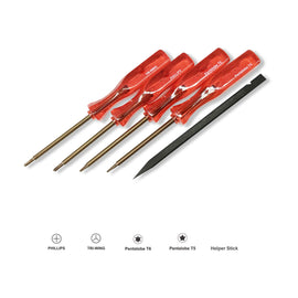 KIT 5pcs MacBook Repair Tool Kit Precision P5 Pentalobe Screwdriver T5 Torx Tri Wing Phillips Screwdriver with S2 Steel for MacBook Pro Air with Retina Display & Razer HP Dell laptop Screwdriver