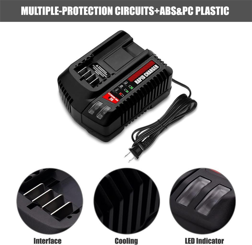 V20 Charger CMCB104 for Craftsman 20V 4.0Ah CMCB204 Battery Rapid Charger