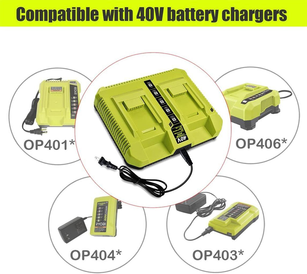 OP401 Dual Charger for Ryobi 40V 5.0Ah OP4050A OP4050 Battery Charger