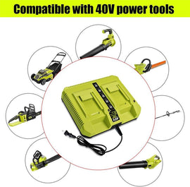 OP401 40 Volt Dual Charger for Ryobi 40V Lithium Battery Rapid Charger