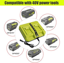 Load image into Gallery viewer, OP401 Dual Charger for Ryobi 40V 2.6Ah OP40261 OP4020 Battery Charger