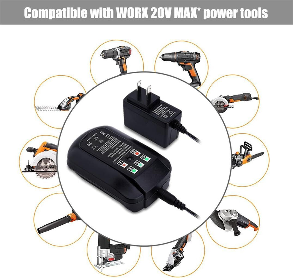 20V Charger WA3742 for Worx 20V PowerShare 6.0Ah 5.0Ah Battery Charger