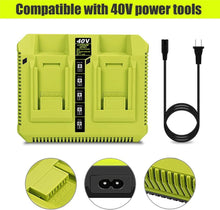 Load image into Gallery viewer, OP401 Dual Charger for Ryobi 40V 5.0Ah OP4050A OP4050 Battery Charger