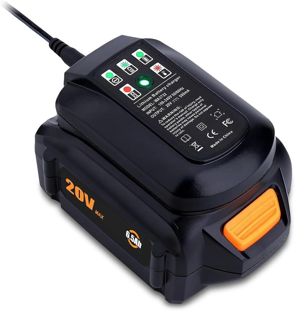 20V Charger WA3742 for Worx 20V PowerShare 6.0Ah 5.0Ah Battery Charger