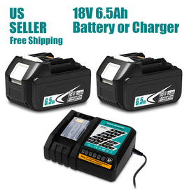 18V 6.5Ah LXT Lithium-Ion Battery & Charger for Makita Tools BL1860B BL1850B BL1840B BL1830B DC18RC