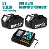 18V 6.5Ah LXT Lithium-Ion Battery & Charger for Makita Tools BL1860B BL1850B BL1840B BL1830B DC18RC