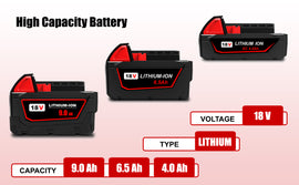 18V M18 Battery and Charger Kit For Milwaukee M18 Cordless Power Tools