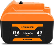 Load image into Gallery viewer, 12.6Ah 20v/60v DCB612 Lithium Battery Replacement for Dewalt 20V 60V Battery DCB612 DCB609 DCB606 12Ah 9Ah 6Ah 20V/60V Battery Compatible with Dewalt 20v/60v Max Battery