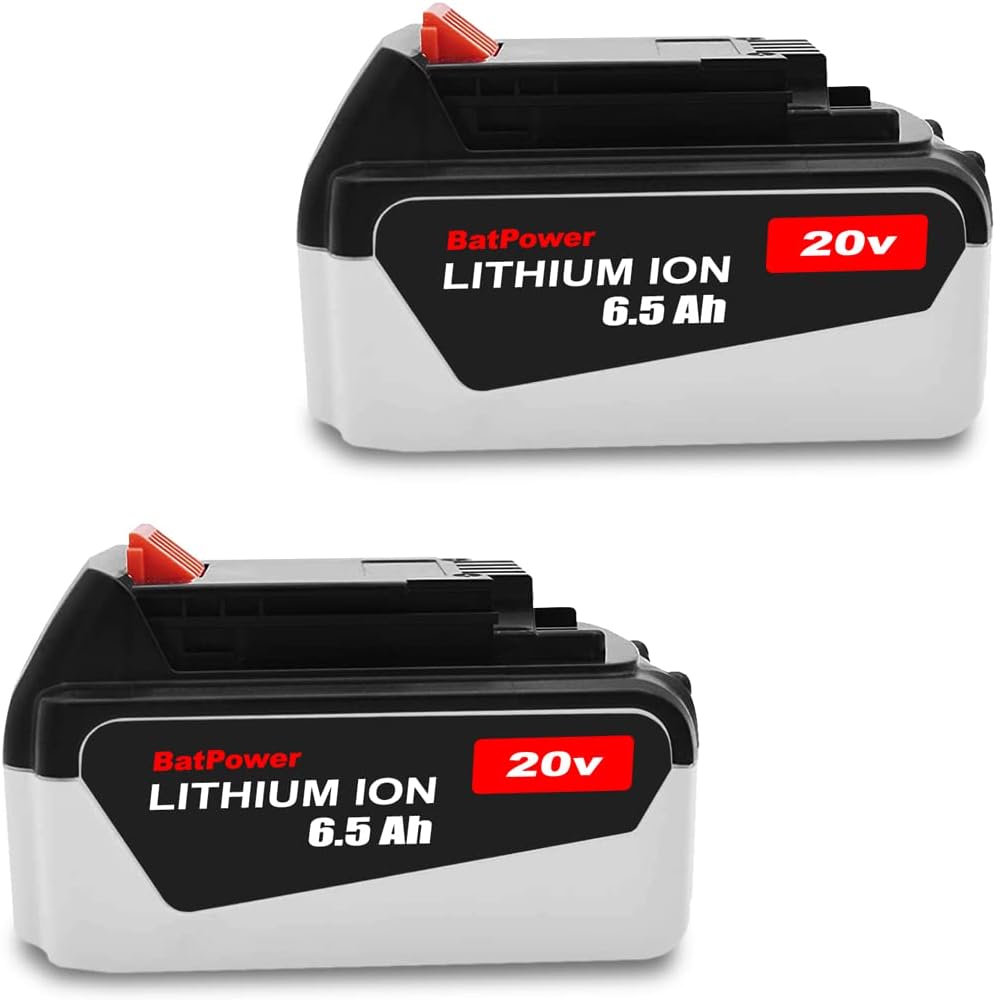 LB2X4020 20V 6.5Ah Extended Capacity Battery Replacement for Black & Decker 20V Battery 4.0Ah 3.0Ah 2.0Ah LBX4020 LB2X4020 LB2X4020-OPE LBXR2020 LBXR20 Lithium ion Battery