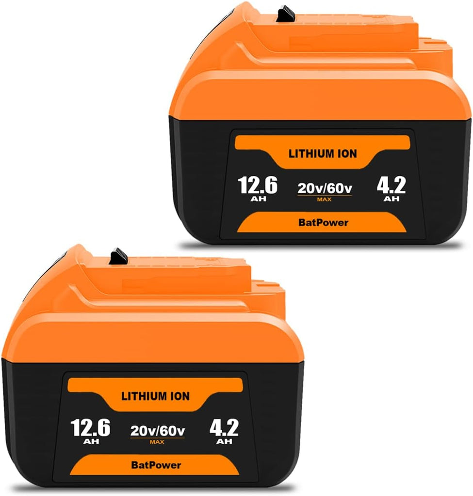 12.6Ah 20v/60v DCB612 Lithium Battery Replacement for Dewalt 20V 60V Battery DCB612 DCB609 DCB606 12Ah 9Ah 6Ah 20V/60V Battery Compatible with Dewalt 20v/60v Max Battery
