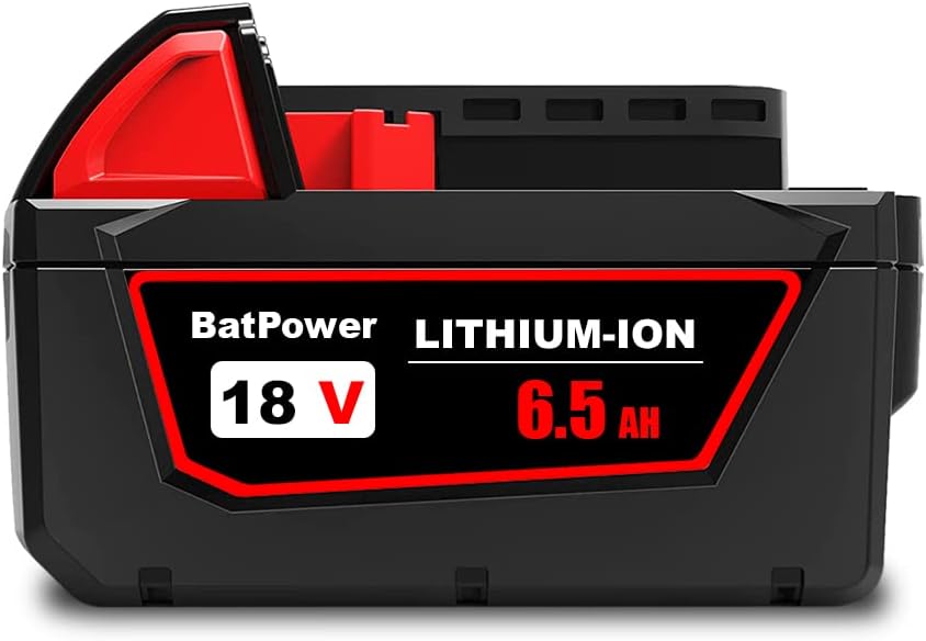 48-11-1865 18V 6.5AH Lithium XC6.0 Extended Capacity Battery Replacement for Milwaukee 18V Battery M18 6.0Ah 5.0Ah 4.0Ah 3.0Ah 48-11-1860 48-11-1850