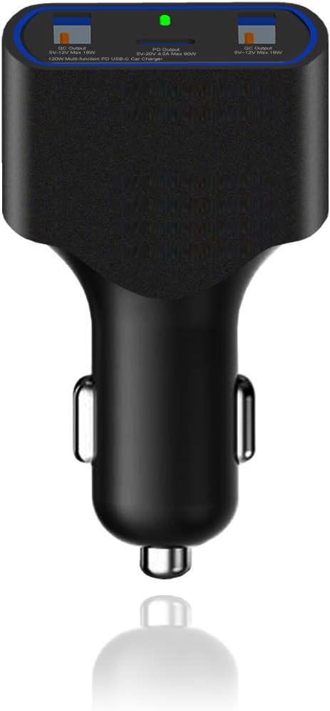 BatPower 120W PD USB-C Laptop Car Charger High Power Delivery for USB-C Laptop Car Charger DC 12v-24v Auto Charger Vehicle Charger USB-C