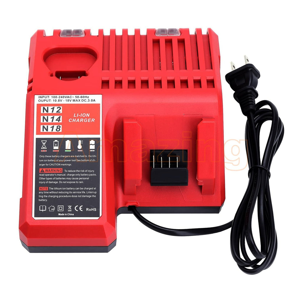 Rapid Charger 48-59-1812 for Milwaukee M12 M18 12-18V 48-11-1860 Li-ion Battery