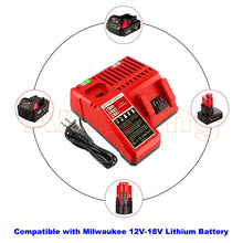 Load image into Gallery viewer, 12-18V Rapid Charger M12-18C for Milwaukee M12 M18 48-11-1850 Li-ion Battery US