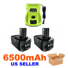Load image into Gallery viewer, New 6.5Ah 6.0Ah For RYOBI P108 High Capacity 18V One+ Plus Battery P117 Charger