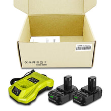Load image into Gallery viewer, New 6.5Ah 6.0Ah For RYOBI P108 High Capacity 18V One+ Plus Battery P117 Charger
