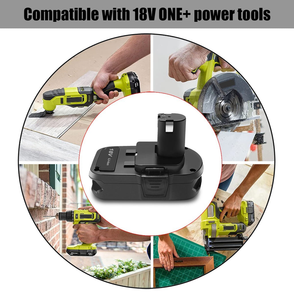 New 6.5Ah 6.0Ah For RYOBI P108 High Capacity 18V One+ Plus Battery P117 Charger