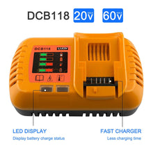 Load image into Gallery viewer, New DCB118 Charger 20V 60V Battery FAST Charger for Dewalt Flexvolt Rapid Charge