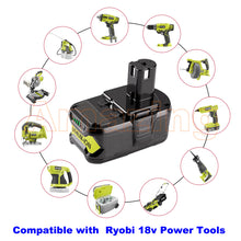 Load image into Gallery viewer, New 6.5Ah 6.0Ah For RYOBI P108 High Capacity 18V One+ Plus Battery P117 Charger