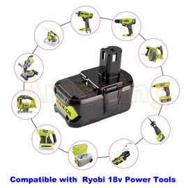 New 6.5Ah 6.0Ah For RYOBI P108 High Capacity 18V One+ Plus Battery P117 Charger