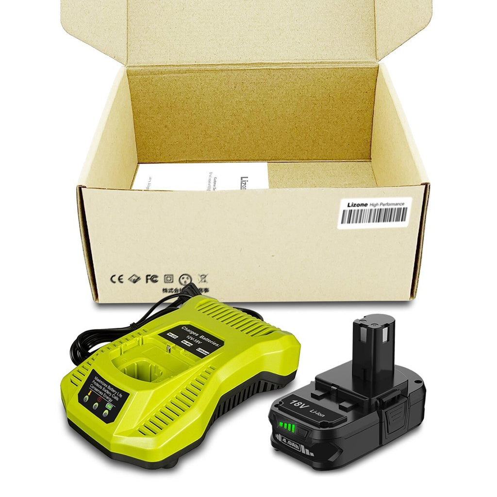 New 6.5Ah 6.0Ah For RYOBI P108 High Capacity 18V One+ Plus Battery P117 Charger