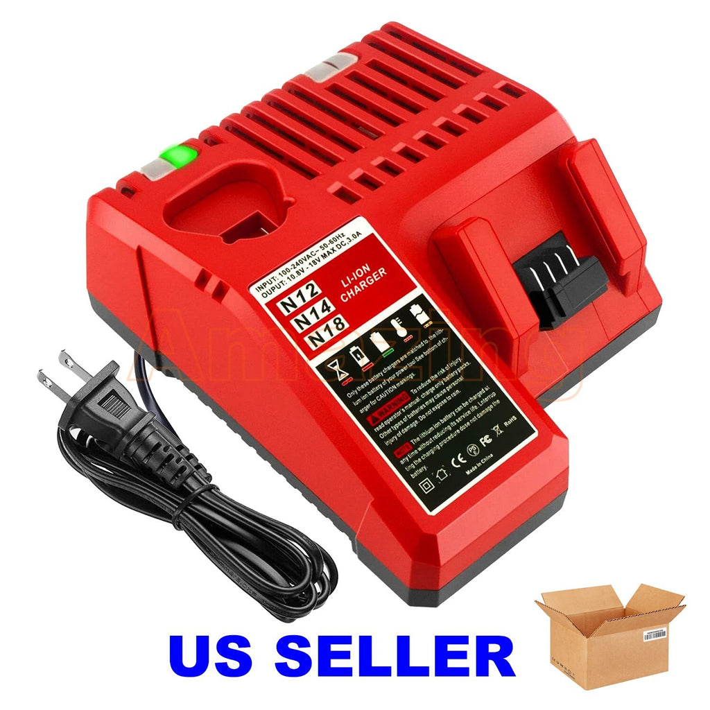 New 12-18V Rapid Charger M12-18C for Milwaukee M12 M18 48-11-1850 Li-ion Battery