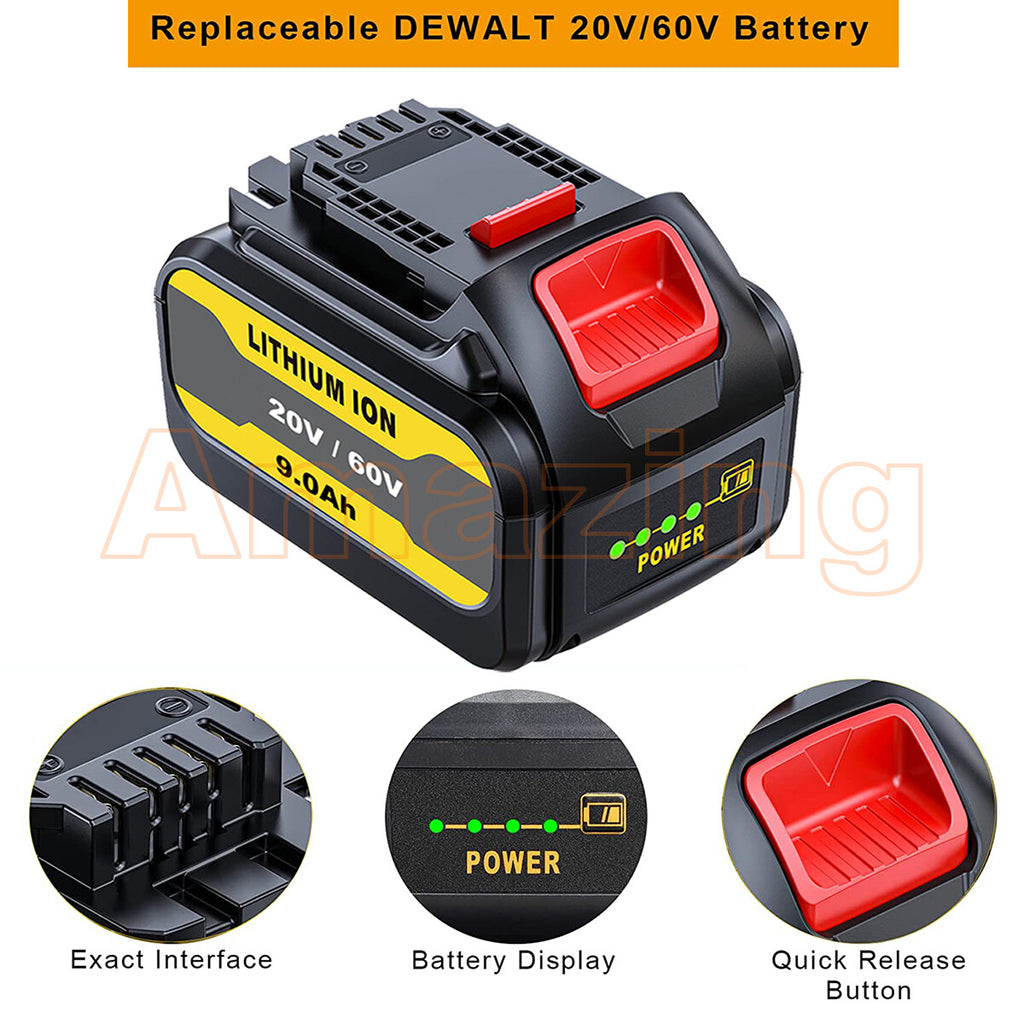 20V/60V/120V 9Ah Battery for Flexvolt MAX DCB606 DCB612 DCB606-2 DCB609-2 DCB204
