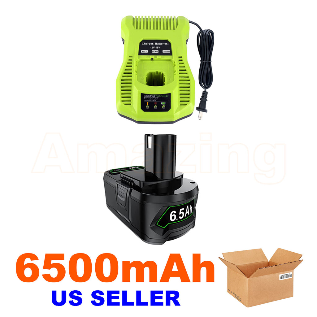 New 6.5Ah 6.0Ah For RYOBI P108 High Capacity 18V One+ Plus Battery P117 Charger