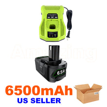 Load image into Gallery viewer, New 6.5Ah 6.0Ah For RYOBI P108 High Capacity 18V One+ Plus Battery P117 Charger