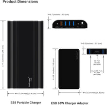 Load image into Gallery viewer, ProE Surface External Battery for Microsoft Surface Laptop Book Surface Pro Go Portable Charger Power Bank with 4 USB Ports Quick Charge for Tablet or Smartphone 24000mAh/36000mAh
