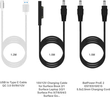 Load image into Gallery viewer, 120W Surface Laptop Car Charger High Power Delivery for Microsoft Surface Laptop Book Go Surface Pro Car Charger 12-24V DC Auto Vehicle Charger CCS2