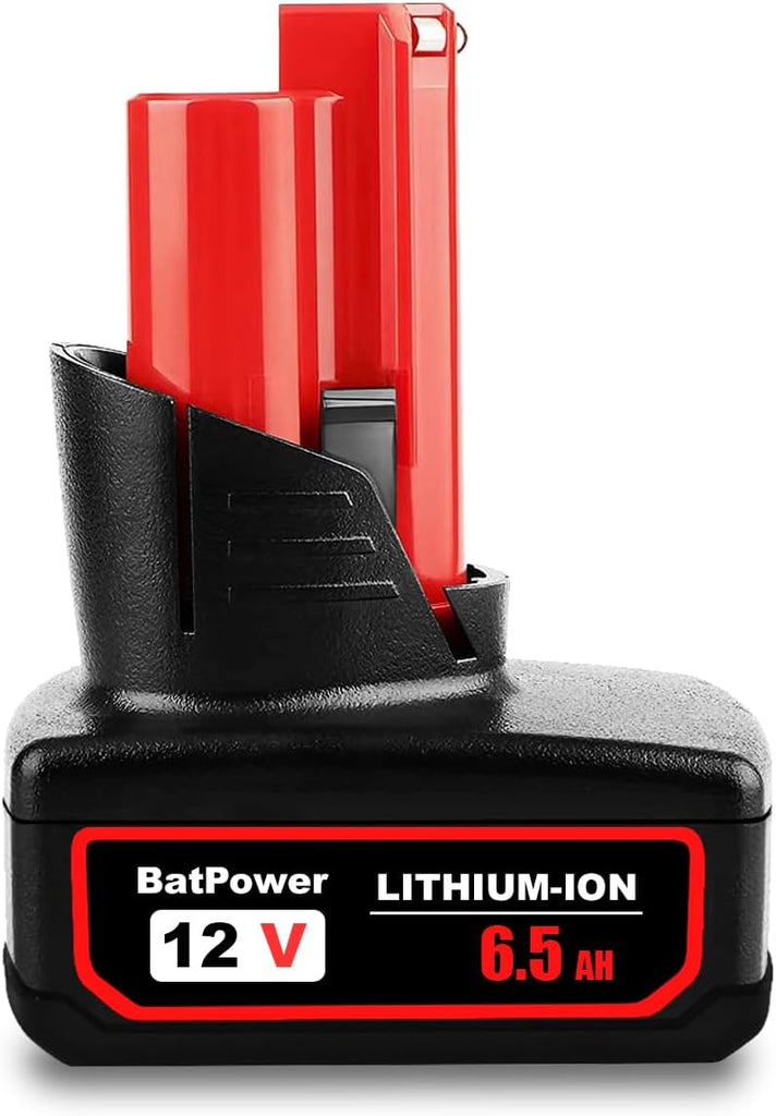 48-11-2460 6.5AH 12V Lithium XC6.0 Extended Capacity Battery Replacement for Milwaukee 12V M12 Battery 6.0 AH 4.0 AH 3.0 AH 2.0Ah 48-11-2440
