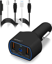 Load image into Gallery viewer, 120W Surface Laptop Car Charger High Power Delivery for Microsoft Surface Laptop Book Go Surface Pro Car Charger 12-24V DC Auto Vehicle Charger CCS2