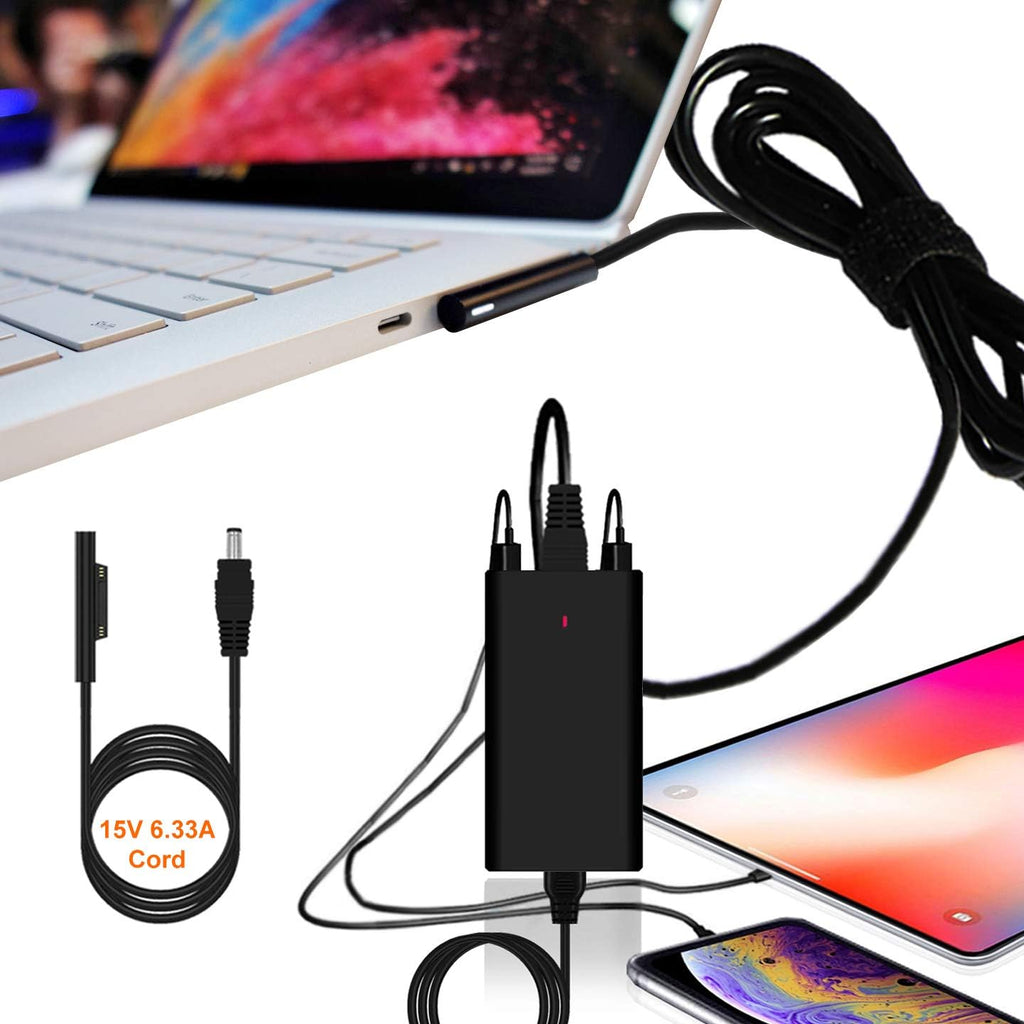 120W Slim Surface Laptop Charger High Power Delivery for Microsoft 127W 102W 65W 44W Surface Laptop Book Go Pro Charger Power Supply Ac adapter S120B