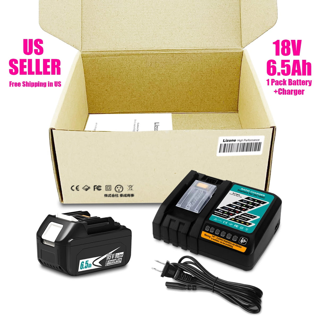 Makita 18V 6.5Ah Lithium-Ion Battery & Charger Kit BL1860B BL1850B BL1840B