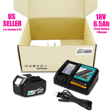 Load image into Gallery viewer, Makita 18V 6.5Ah Lithium-Ion Battery &amp; Charger Kit BL1860B BL1850B BL1840B