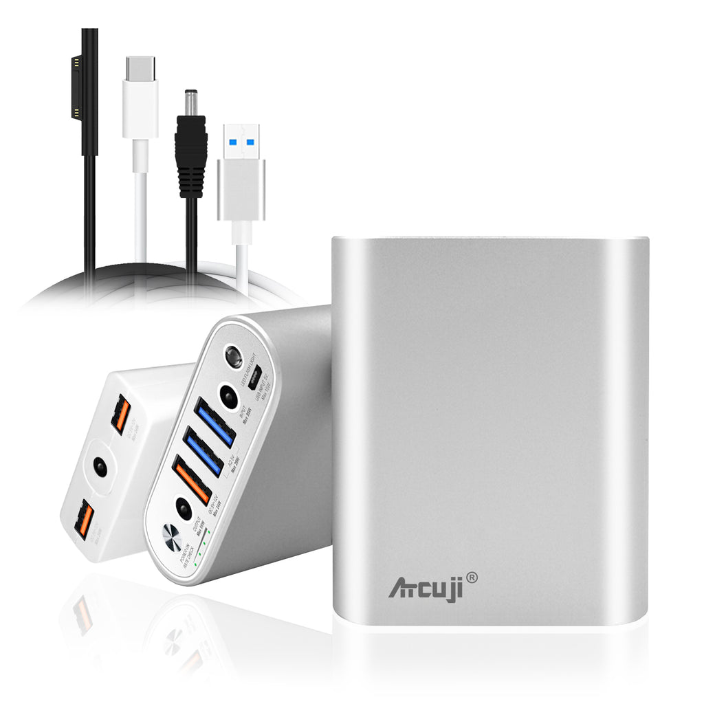 AT15DA 15000mAh Surface Laptop Portable Charger + Slim Charger for Microsoft Surface Pro Laptop Go Portable Charger Power Bank (TSA Approved)