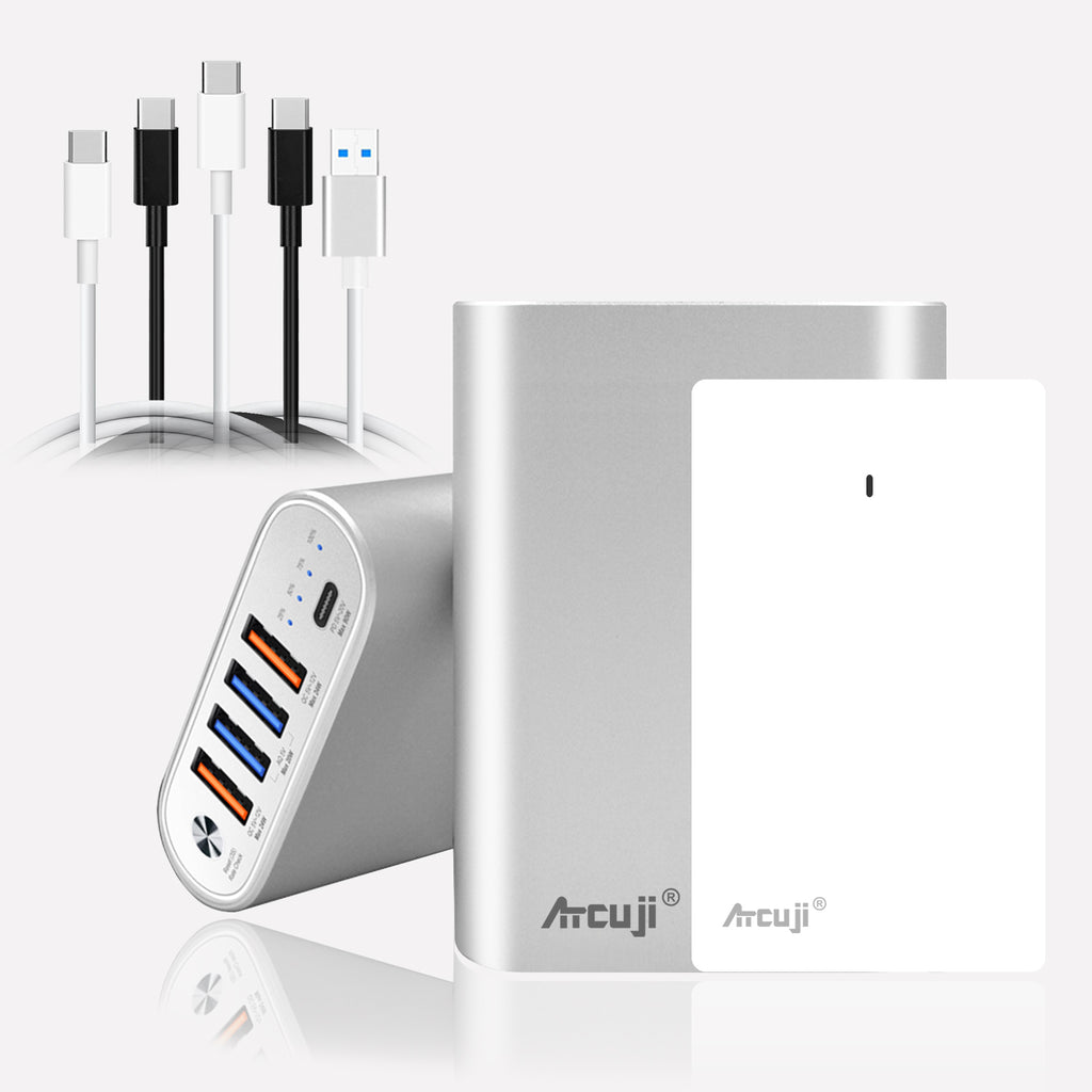 AT20PA 20000mAh USB C External Battery + adapter 120W 61W Power Delivery for Apple MacBook Pro Air USB C External Battery Microsoft Surface Pro Laptop Portable Charger HP Dell Razer Lenovo Asus laptop tablet (TSA Approved)